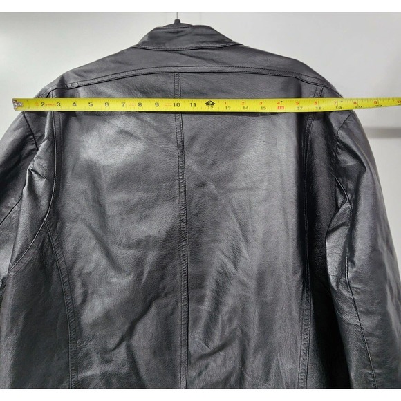 Vintage WILSON LEATHER M.JULIAN Moto Jacket Asymmetric Sleeve Stripes Mens XL - Picture 12 of 16